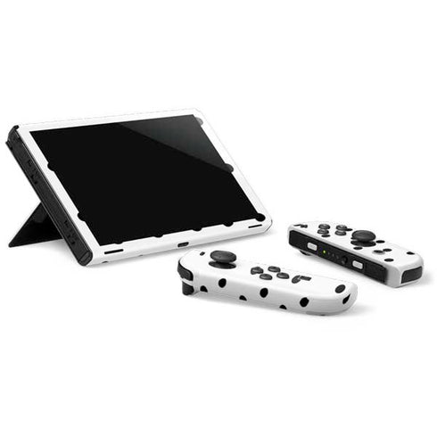 White and Black Polka Dots Nintendo Switch OLED (2021) Skin