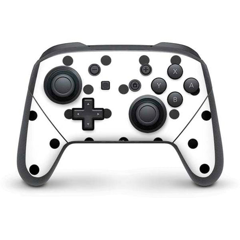 White and Black Polka Dots Nintendo Switch Pro Controller Skin