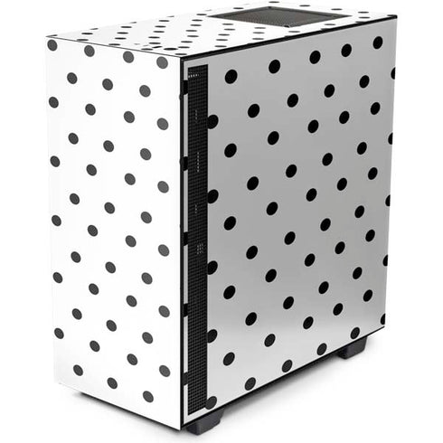 White and Black Polka Dots NZXT H510 Compact ATX Mid-Tower Case Skin