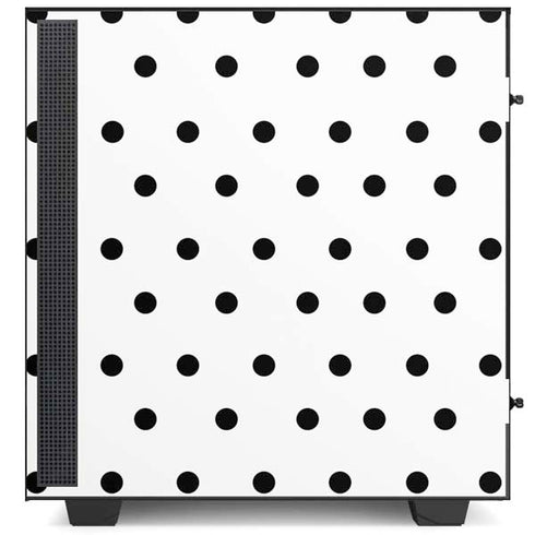 White and Black Polka Dots NZXT H510 Compact ATX Mid-Tower Case Skin