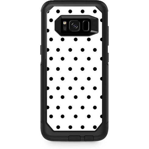 White and Black Polka Dots Otterbox Commuter Galaxy Skin
