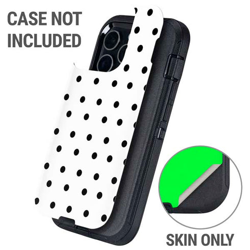 White and Black Polka Dots Otterbox Defender iPhone Skin