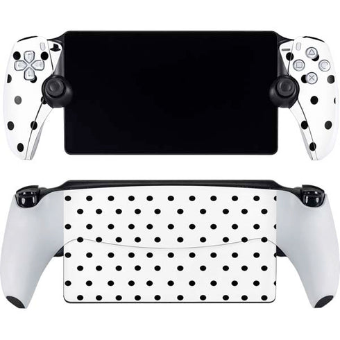 White and Black Polka Dots PlayStation Portal Remote Player Skin