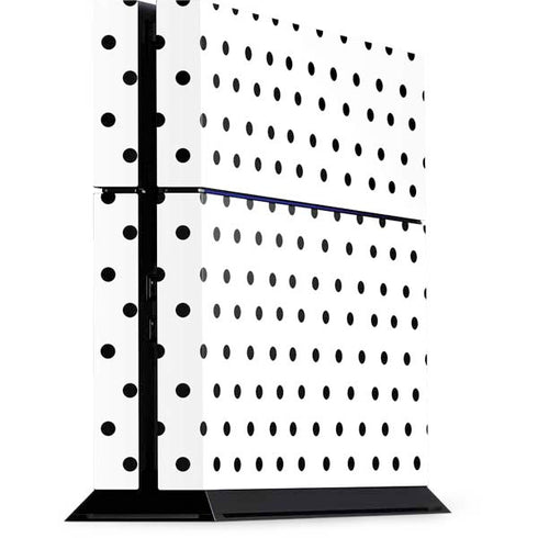 White and Black Polka Dots PS4 Console Skin