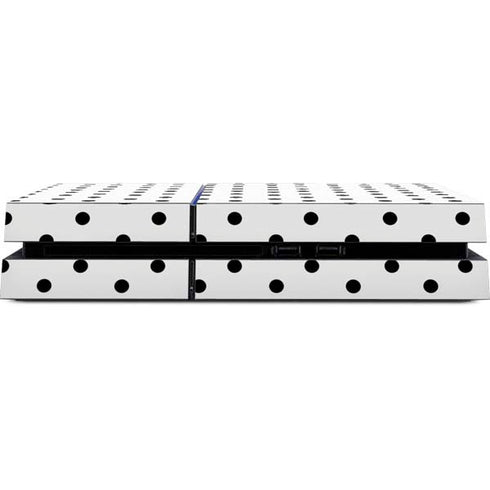 White and Black Polka Dots PS4 Console Skin