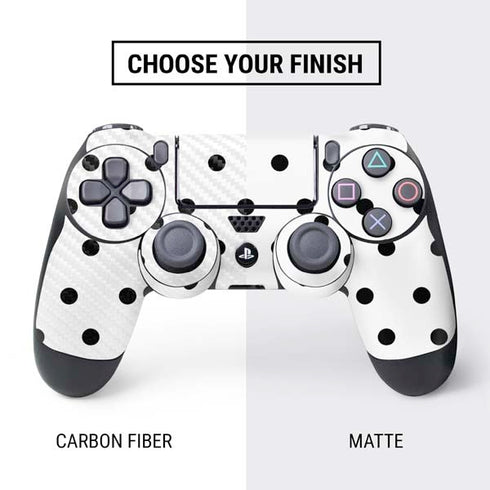White and Black Polka Dots PS4 Controller Skin