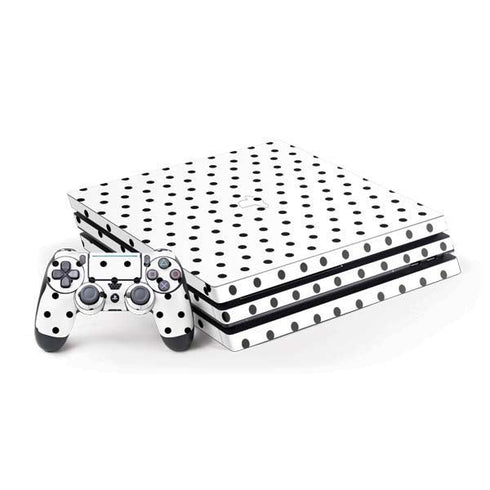 White and Black Polka Dots PS4 Pro Bundle Skin