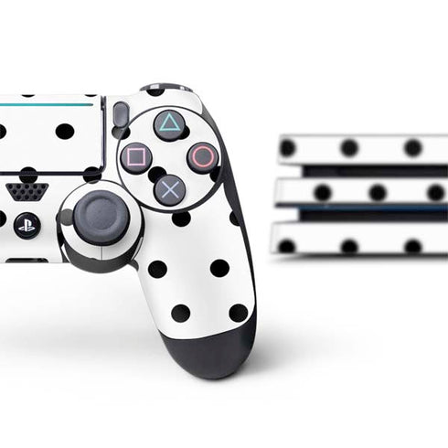 White and Black Polka Dots PS4 Pro Bundle Skin