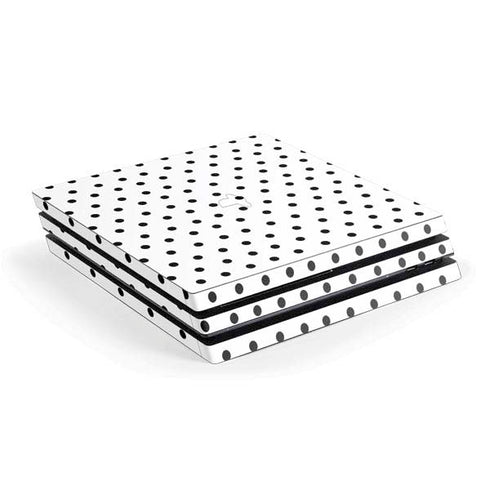 White and Black Polka Dots PS4 Pro Console Skin