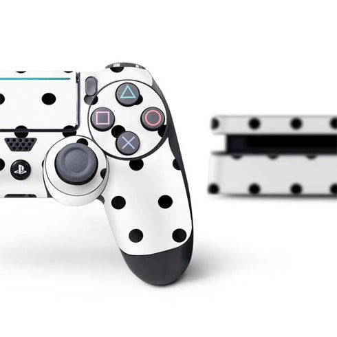 White and Black Polka Dots PS4 Slim Bundle Skin