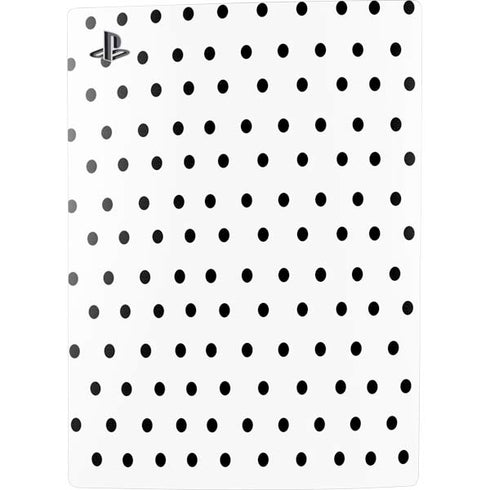 White and Black Polka Dots PS5 Digital Edition Console Skin