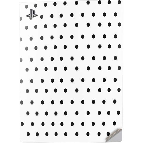 White and Black Polka Dots PS5 Digital Edition Console Skin