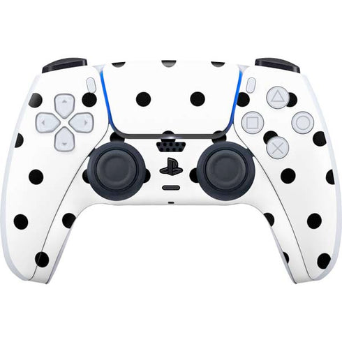 White and Black Polka Dots PS5 Controller Skin