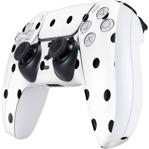 White and Black Polka Dots PS5 Controller Skin