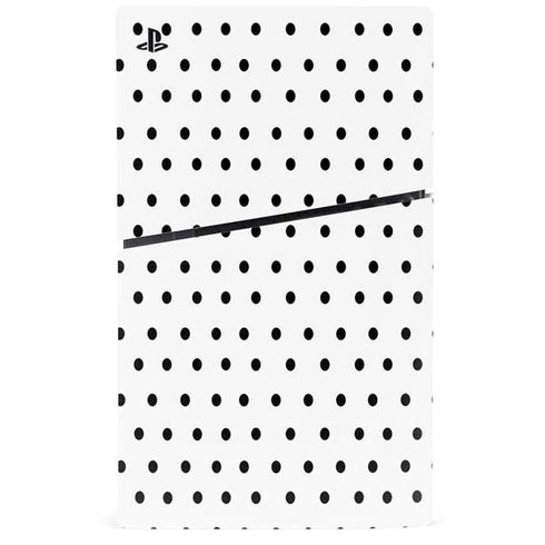 White and Black Polka Dots PS5 Slim Disk Bundle Skin