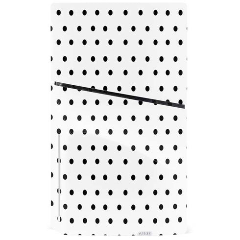 White and Black Polka Dots PS5 Slim Disk Console Skin