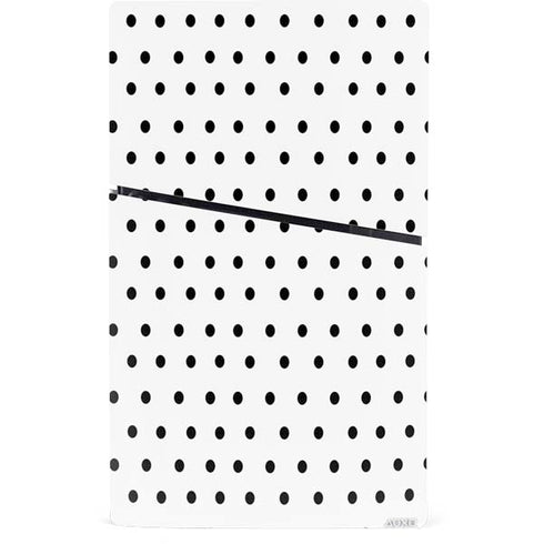 White and Black Polka Dots PS5 Slim Digital Edition Bundle Skin
