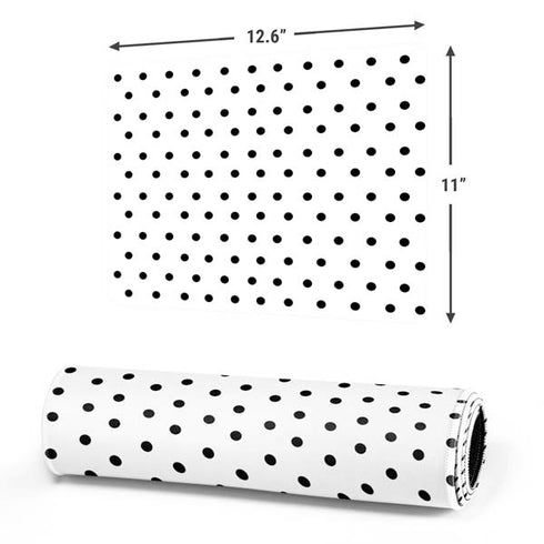 White and Black Polka Dots Gaming Mouse Pad