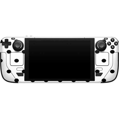 White and Black Polka Dots Steam Deck Handheld Gaming Computer Skin
