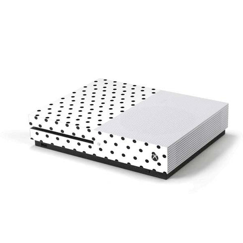 White and Black Polka Dots Xbox One S Console Skin