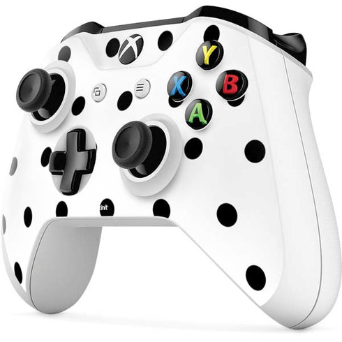 White and Black Polka Dots Xbox One S Controller Skin