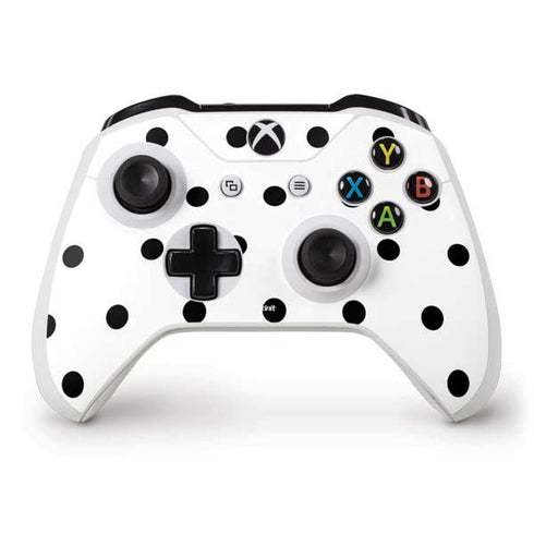 White and Black Polka Dots Xbox One S Controller Skin