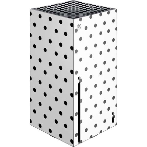 White and Black Polka Dots Xbox Series X Console Skin
