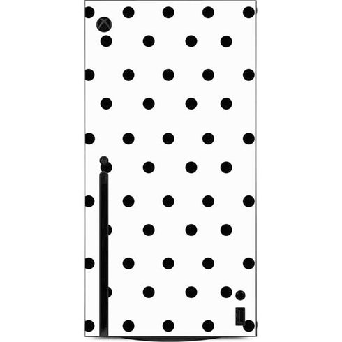 White and Black Polka Dots Xbox Series X Console Skin