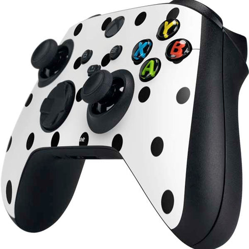 White and Black Polka Dots Xbox Series X Controller Skin