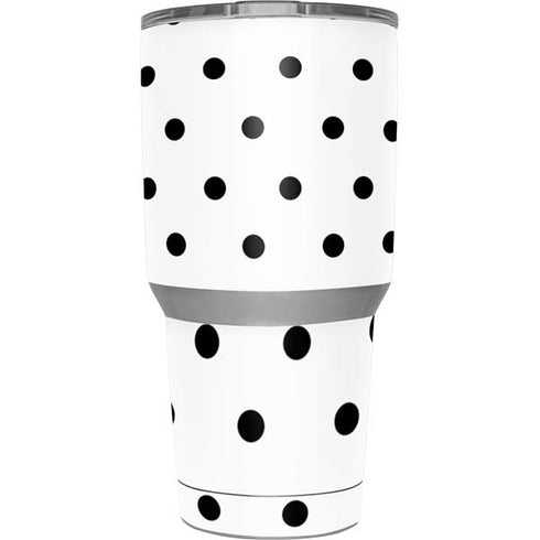 White and Black Polka Dots Yeti 30oz Rambler Tumbler Skin