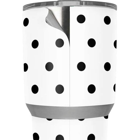 White and Black Polka Dots Yeti 30oz Rambler Tumbler Skin