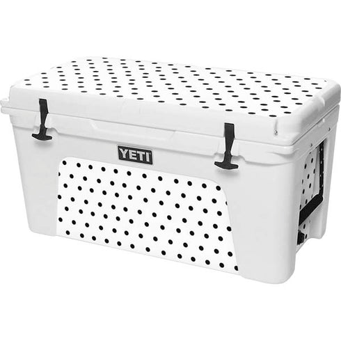 White and Black Polka Dots YETI Tundra 75 Hard Cooler Skin
