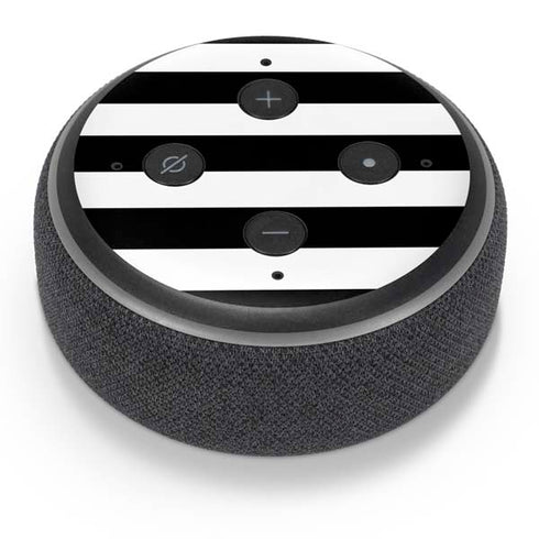 White and Black Stripes Amazon Echo Dot Skin