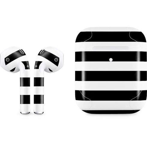 White and Black Stripes Apple AirPods 2 Skin