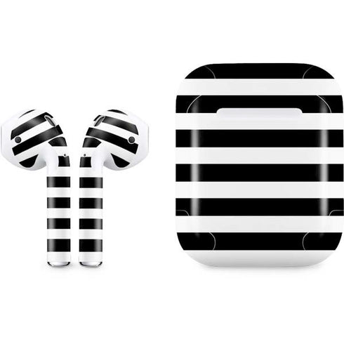 White and Black Stripes Apple AirPods Skin