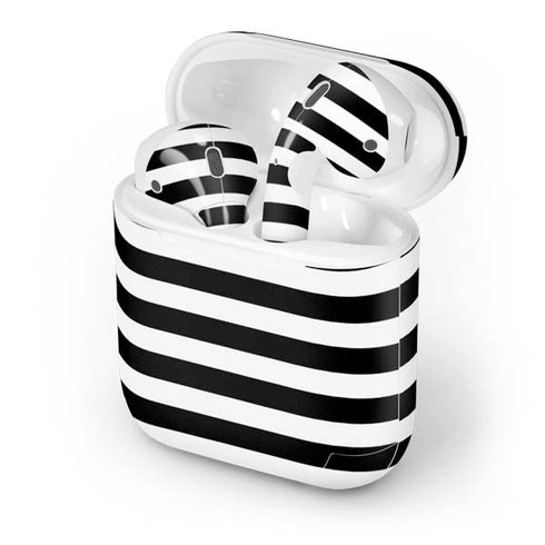 White and Black Stripes Apple AirPods Skin
