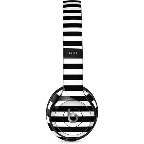 White and Black Stripes Beats Solo 2 Wired Skin