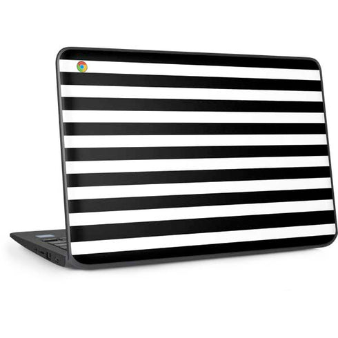 White and Black Stripes HP Chromebook Skin