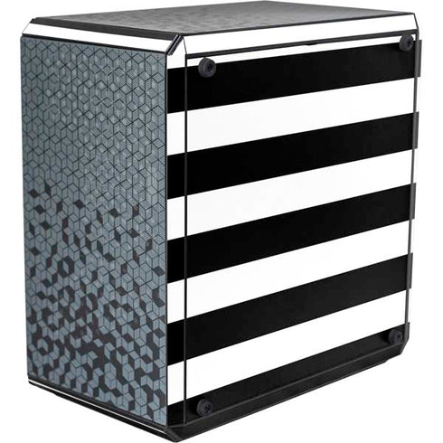 White and Black Stripes Cooler Master MasterBox Q300L Mini Tower Skin