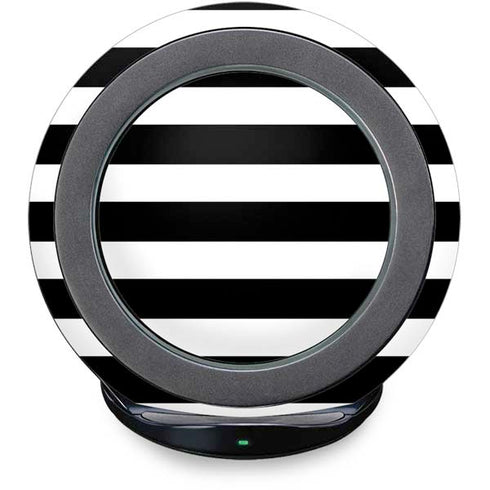 White and Black Stripes Fast Charge Wireless Charging Stand Skin