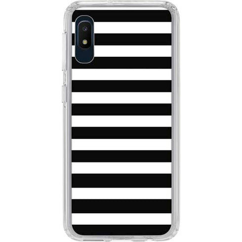 White and Black Stripes Galaxy A10e Clear Case