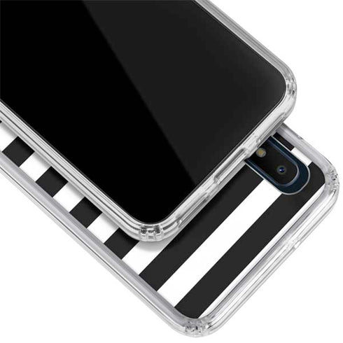 White and Black Stripes Galaxy A10e Clear Case