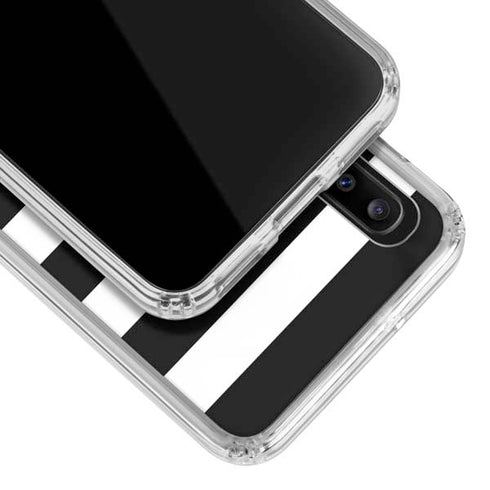 White and Black Stripes Galaxy A20 Clear Case