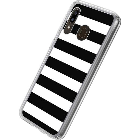White and Black Stripes Galaxy A20 Clear Case