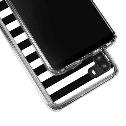White and Black Stripes Galaxy A21 Clear Case