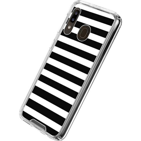White and Black Stripes Galaxy A30 Clear Case