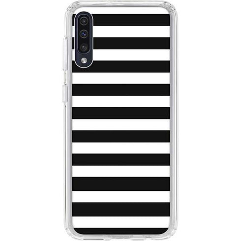 White and Black Stripes Galaxy A50 Clear Case