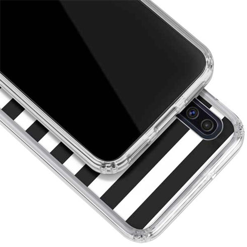 White and Black Stripes Galaxy A50 Clear Case