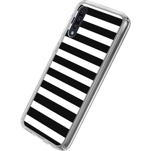 White and Black Stripes Galaxy A50 Clear Case