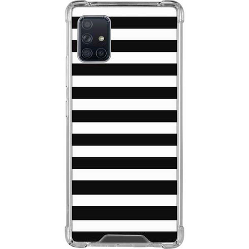 White and Black Stripes Galaxy A51 5G Clear Case